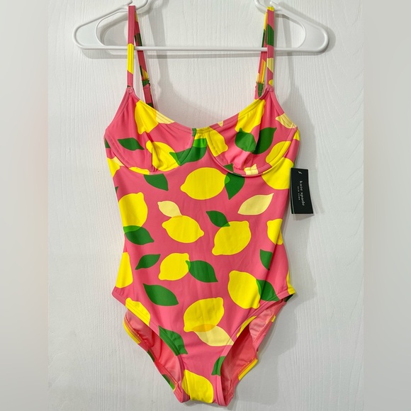 Kate Spade New York Lemon Print One Piece Swimsuit Sea Star Size Small - Picture 1 of 11